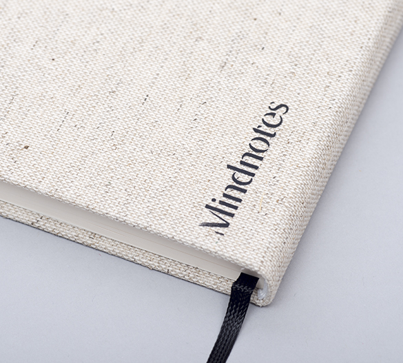 MN33 Mindnotes in textile hardcover Lino color, Lino nature