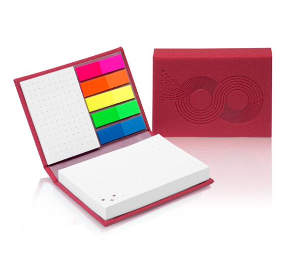 PM100-VERONA Sticky notes set in PU hardcover