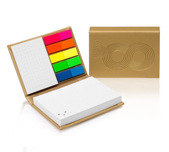 PM100-VERONA Sticky notes set in PU hardcover
