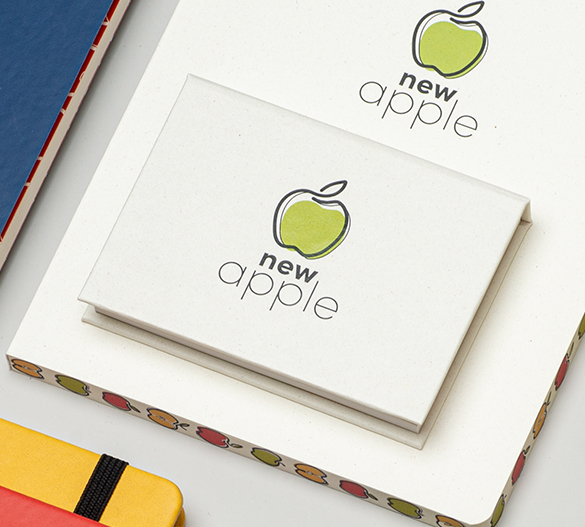 PM135-APPLE Sticky notes set made of recycled paper in apple paper hardcover 