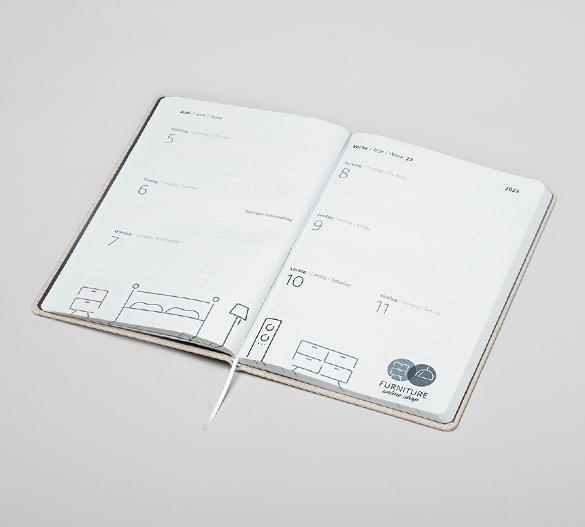 MN33-CAL-LINO Mindnotes® diary in a LINO hardcover  