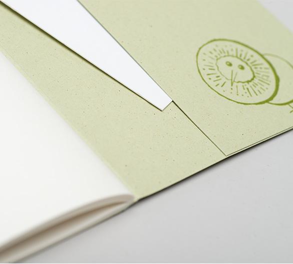 MN41-kiwi Mindnotes® sewn-bound in an Organic Spirit paper cover - kiwi