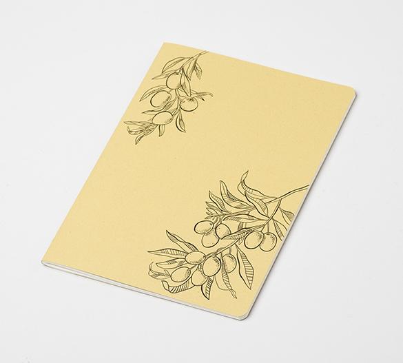 MN41-olive Sewn Mindnotes® in an Organic Spirit paper cover- olive