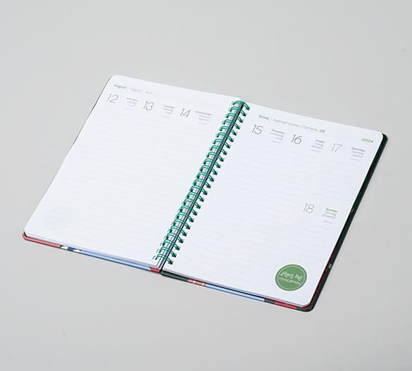 PM300-CAL Mindnotes® wire-o diary in a hardcover